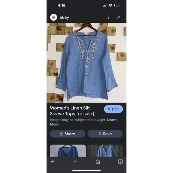 NEW NWT Lilly Pulitzer Amelia Island Tunic Embroidered Sz S Bennet Blue Linen - Picture 6 of 6